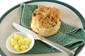 Image showing Date Scone With Butter 1