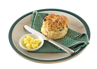 Image showing Date Scone With Butter 3