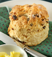 Image showing Date Scone With Butter