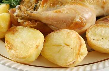 Image showing Chicken Drumstick And Potatoes