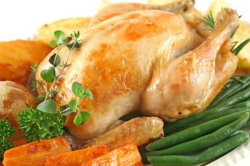 Image showing Roast Chicken And Vegetables