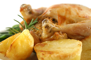 Image showing Chicken And Baked Potatoes