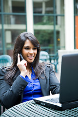 Image showing Indian businesswoman with laptop