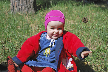 Image showing girl throws cone