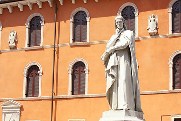 Image showing statue of Dante Alighieri in Verona