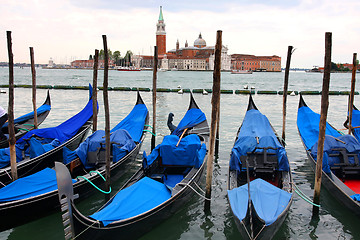 Image showing Saint Georgio Island and Gondola in Venice