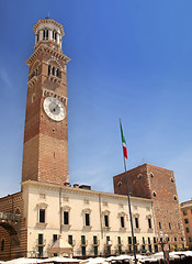 Image showing Tower Lamberti in city Verona, Italy