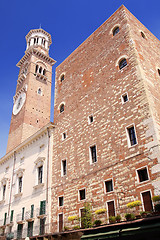 Image showing Tower Lamberti in city Verona, Italy