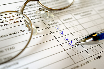 Image showing Customer service survey form