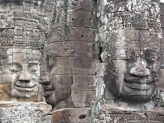 Image showing Stone Faces at the Bayon Temple