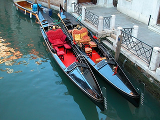 Image showing Gondolas Venice Italy