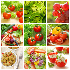 Image showing healthy vegetables and food collage