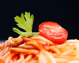 Image showing Pasta with tomato sauce