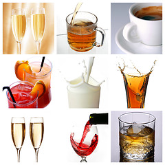 Image showing Collage of drink related pictures