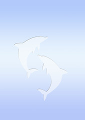 Image showing background with two dolphins