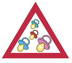 Image showing traffic signs with different colored soothers