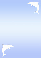 Image showing blue gradient background with white dolphins