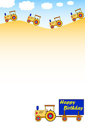 Image showing birthday background with tractors