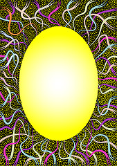 Image showing yellow oval mit many little stars