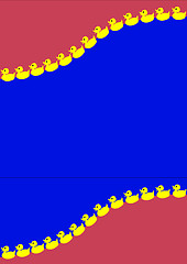 Image showing background with two lines of yellow ducks