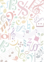 Image showing background pastell music signs
