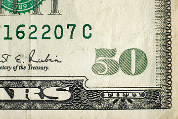 Image showing Fifty Dollar Bill