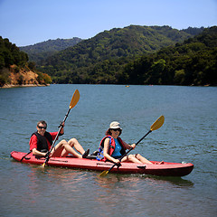 Image showing Couple kayaking