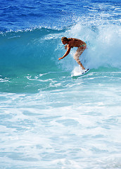 Image showing Hawaii, Kauai - Oct 21, 2008: Surfer girl Malia Rimavicus at training