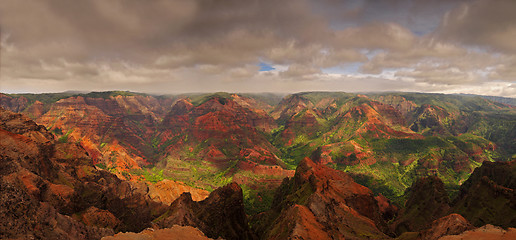 Image showing Dramatic panorama view of Waimea Canyon, Kauai, Hawaii