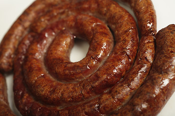 Image showing A grilled boerewors sausage on a plate