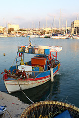 Image showing Greek fishing caique with gear