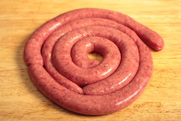 Image showing Boerewors sausage on a board