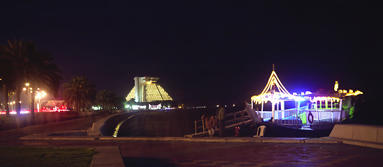 Image showing Night on Doha Corniche