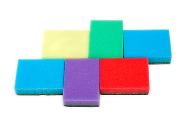 Image showing Colour sponges