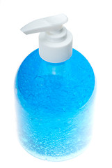 Image showing blue hair gel bottle over white
