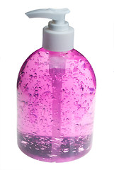 Image showing pink hair gel bottle over white