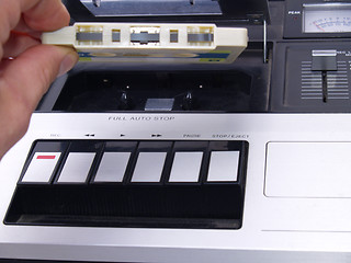 Image showing inserting old audio tape