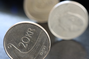 Image showing norwegian 20 kr coins