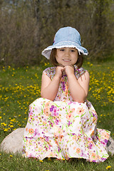 Image showing Young Girl Thinking