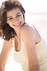 Image showing Happy beach girl