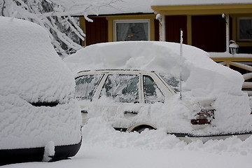 Image showing snowed in cars