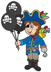 Image showing Pirate boy with balloons