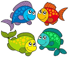 Image showing Cute cartoon fishes collection