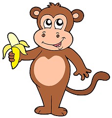 Image showing Cute monkey with banana