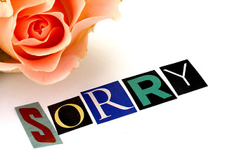 Image showing sorry