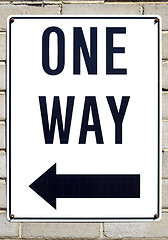 Image showing One way sign.