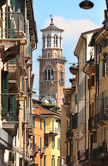 Image showing Tower Lamberti in Verona