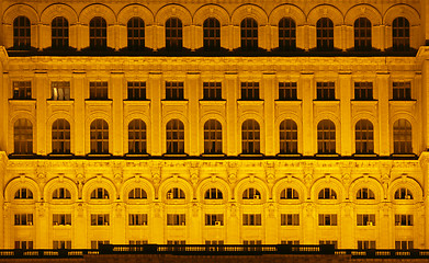 Image showing Night detail of the House of Parliament,Bucharest,Romania