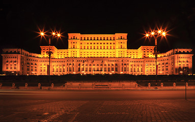 Image showing The Palace of the Parliament,Bucharest,Romania-night image