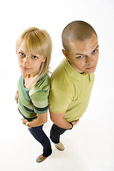 Image showing wide angle picture of a young couple